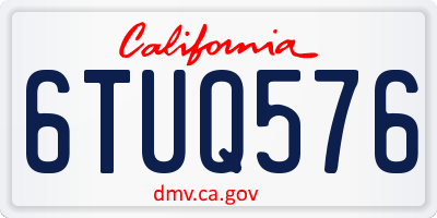 CA license plate 6TUQ576
