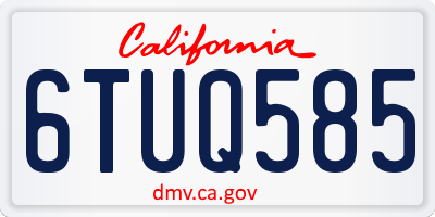 CA license plate 6TUQ585