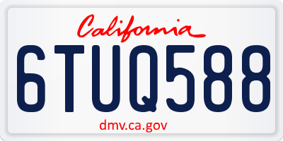 CA license plate 6TUQ588