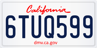 CA license plate 6TUQ599
