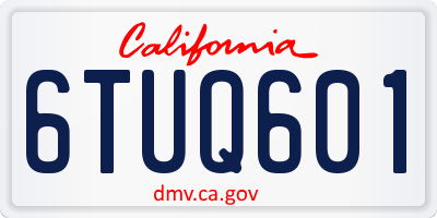 CA license plate 6TUQ601