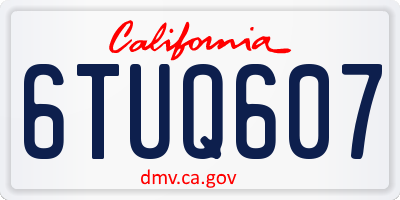 CA license plate 6TUQ607