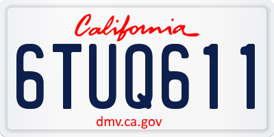 CA license plate 6TUQ611