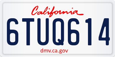 CA license plate 6TUQ614