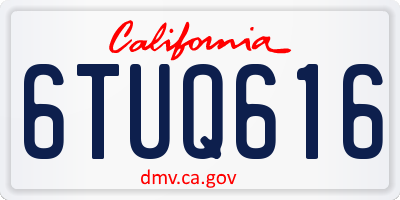 CA license plate 6TUQ616