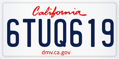CA license plate 6TUQ619