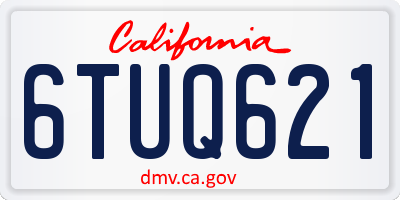 CA license plate 6TUQ621