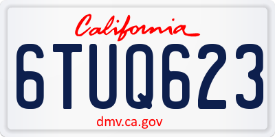 CA license plate 6TUQ623