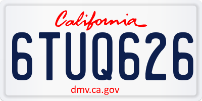 CA license plate 6TUQ626