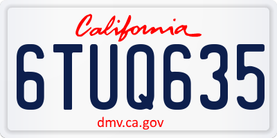 CA license plate 6TUQ635