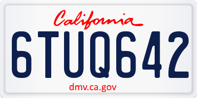 CA license plate 6TUQ642