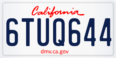 CA license plate 6TUQ644