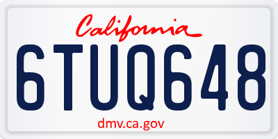 CA license plate 6TUQ648