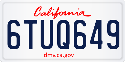 CA license plate 6TUQ649