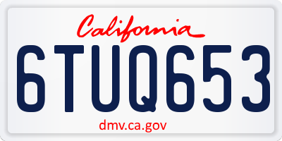 CA license plate 6TUQ653