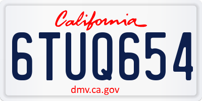 CA license plate 6TUQ654