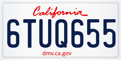 CA license plate 6TUQ655