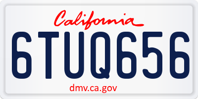 CA license plate 6TUQ656