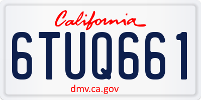 CA license plate 6TUQ661