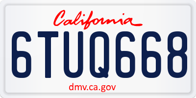 CA license plate 6TUQ668
