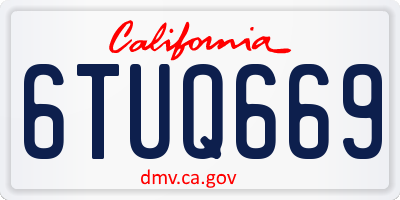 CA license plate 6TUQ669