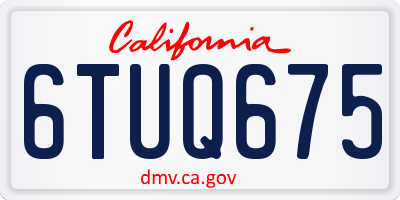 CA license plate 6TUQ675