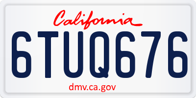 CA license plate 6TUQ676