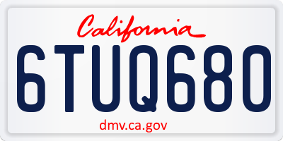 CA license plate 6TUQ680