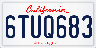 CA license plate 6TUQ683