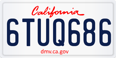 CA license plate 6TUQ686