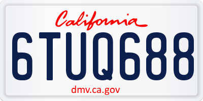 CA license plate 6TUQ688