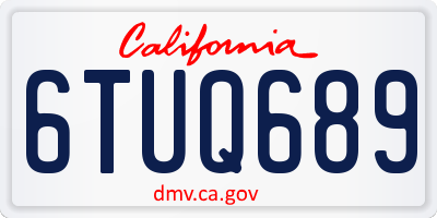 CA license plate 6TUQ689