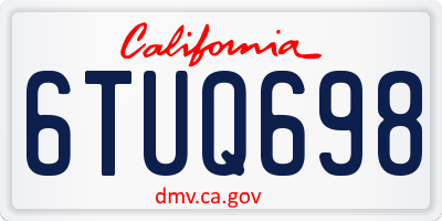 CA license plate 6TUQ698