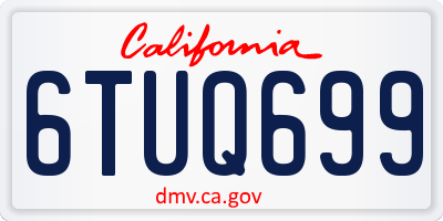 CA license plate 6TUQ699