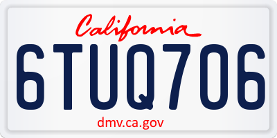 CA license plate 6TUQ706