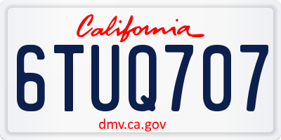CA license plate 6TUQ707