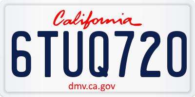 CA license plate 6TUQ720