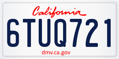 CA license plate 6TUQ721