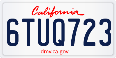 CA license plate 6TUQ723