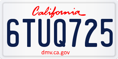CA license plate 6TUQ725