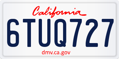 CA license plate 6TUQ727