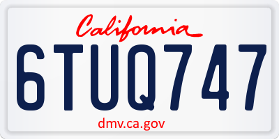 CA license plate 6TUQ747