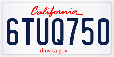 CA license plate 6TUQ750