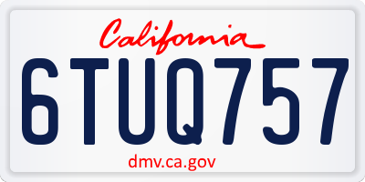 CA license plate 6TUQ757