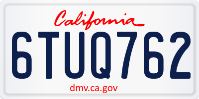 CA license plate 6TUQ762