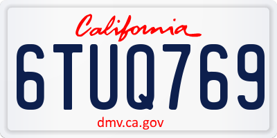 CA license plate 6TUQ769