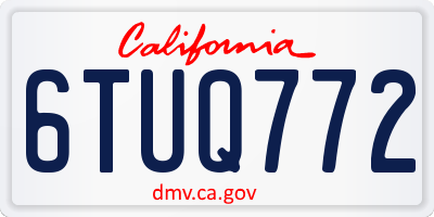 CA license plate 6TUQ772