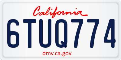 CA license plate 6TUQ774