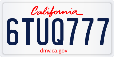 CA license plate 6TUQ777