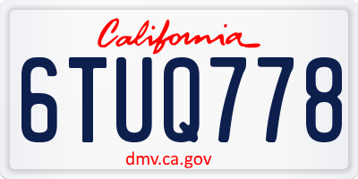 CA license plate 6TUQ778